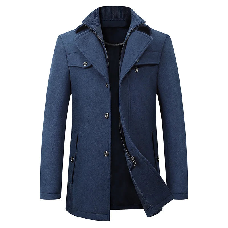 Herren-Cabanjacke in mittellanger Passform mit Reißverschluss-Innenteil-Coats for men-Alpenkind