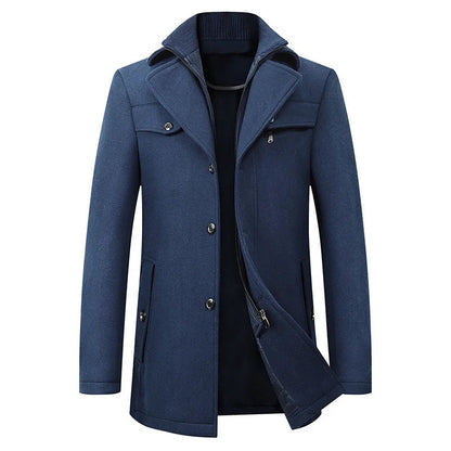 Herren-Cabanjacke in mittellanger Passform mit Reißverschluss-Innenteil-Coats for men-Alpenkind