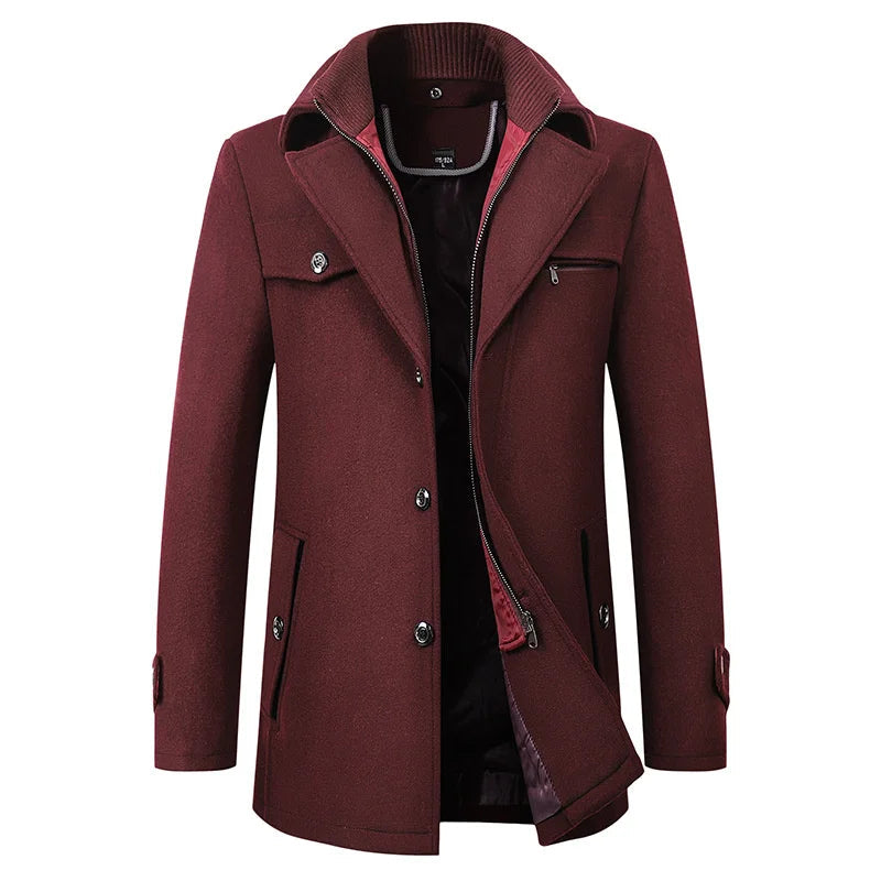 Herren-Cabanjacke in mittellanger Passform mit Reißverschluss-Innenteil-Coats for men-Alpenkind