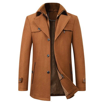 Herren-Cabanjacke in mittellanger Passform mit Reißverschluss-Innenteil-Coats for men-Alpenkind