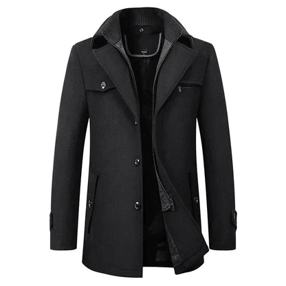 Herren-Cabanjacke in mittellanger Passform mit Reißverschluss-Innenteil-Coats for men-Alpenkind