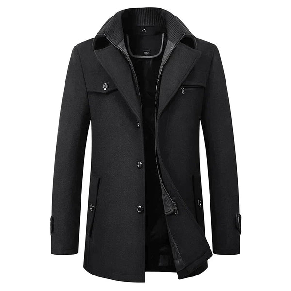Herren-Cabanjacke in mittellanger Passform mit Reißverschluss-Innenteil-Coats for men-Alpenkind