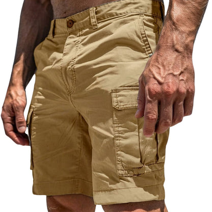 Herren Cargo Shorts mit Knopfverschluss und Seitentaschen-Shorts for men-Alpenkind