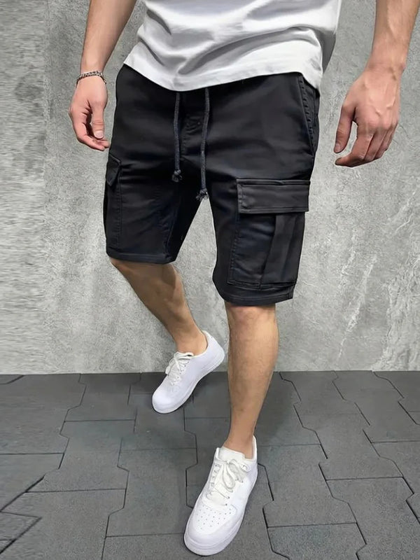 Herren Cargo Shorts mit Kordelzugbund und Pattentaschen-Shorts for men-Alpenkind