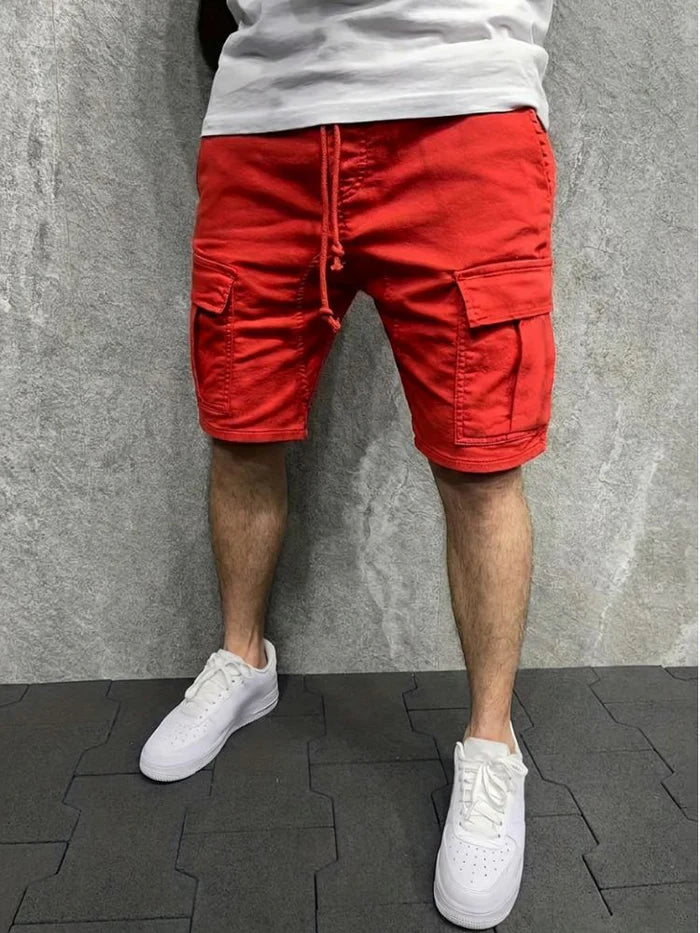 Herren Cargo Shorts mit Kordelzugbund und Pattentaschen-Shorts for men-Alpenkind