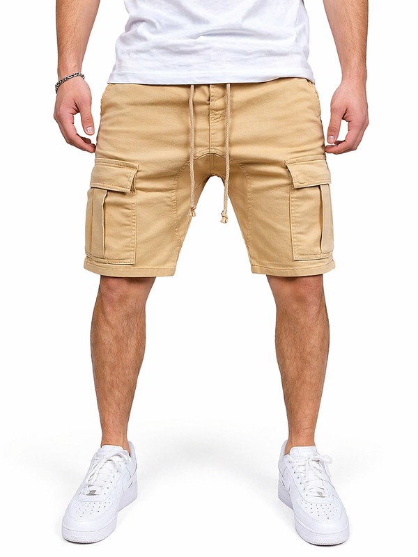 Herren Cargo Shorts mit Kordelzugbund und Pattentaschen-Shorts for men-Alpenkind