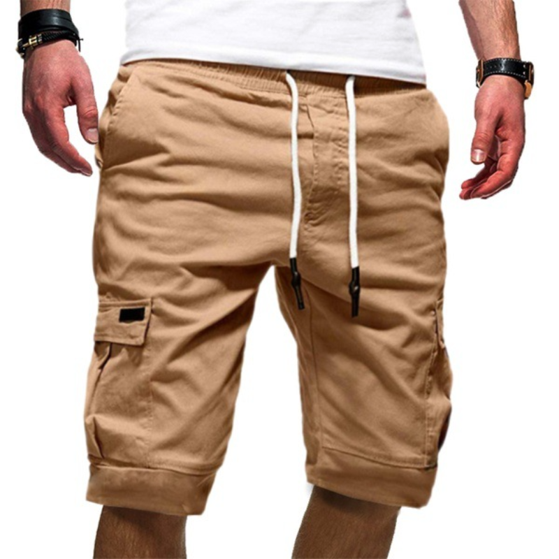 Herren Cargoshorts mit elastischem Bund und Kordelzug-Shorts for men-Alpenkind