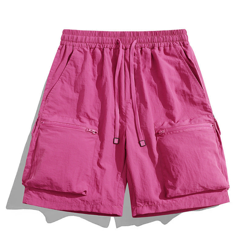 Herren-Cargoshorts mit Kordelzug und Reißverschlusstaschen-Shorts for men-Alpenkind