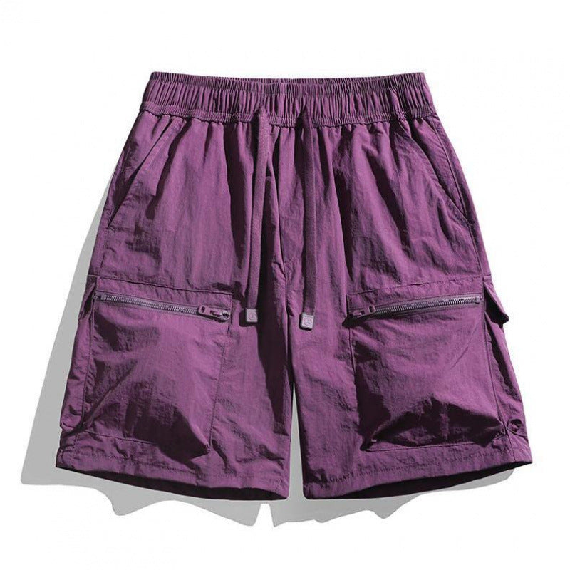 Herren-Cargoshorts mit Kordelzug und Reißverschlusstaschen-Shorts for men-Alpenkind