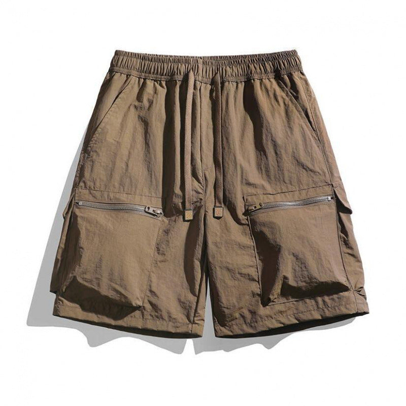 Herren-Cargoshorts mit Kordelzug und Reißverschlusstaschen-Shorts for men-Alpenkind