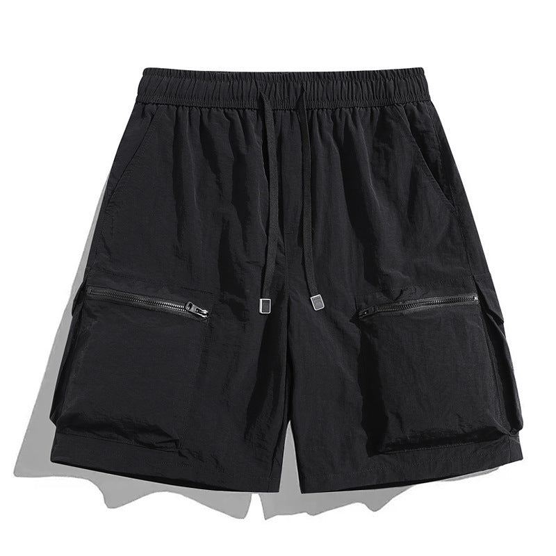Herren-Cargoshorts mit Kordelzug und Reißverschlusstaschen-Shorts for men-Alpenkind