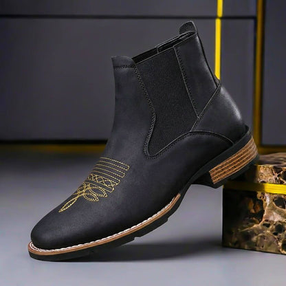 Herren-Chelsea-Boots mit bestickter Zehenpartie-Footwear for men-Alpenkind