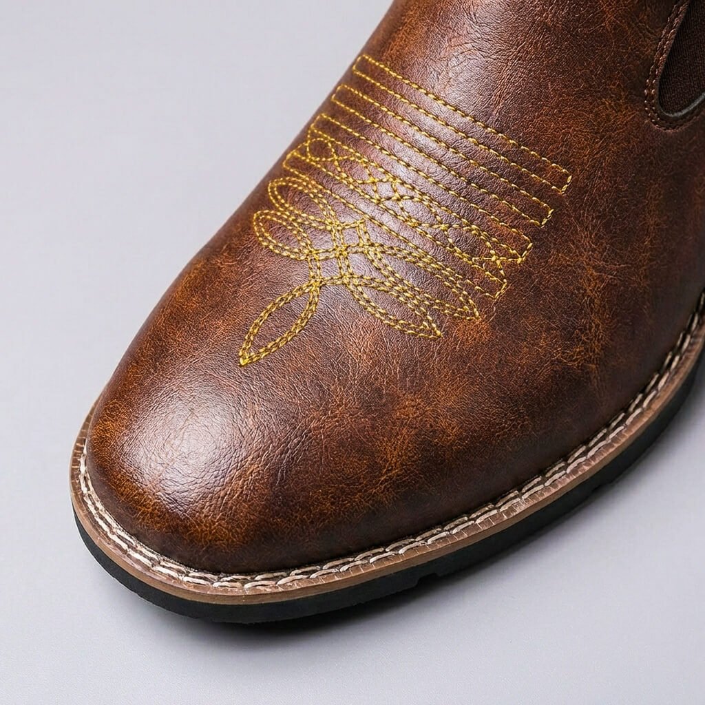 Herren-Chelsea-Boots mit bestickter Zehenpartie-Footwear for men-Alpenkind