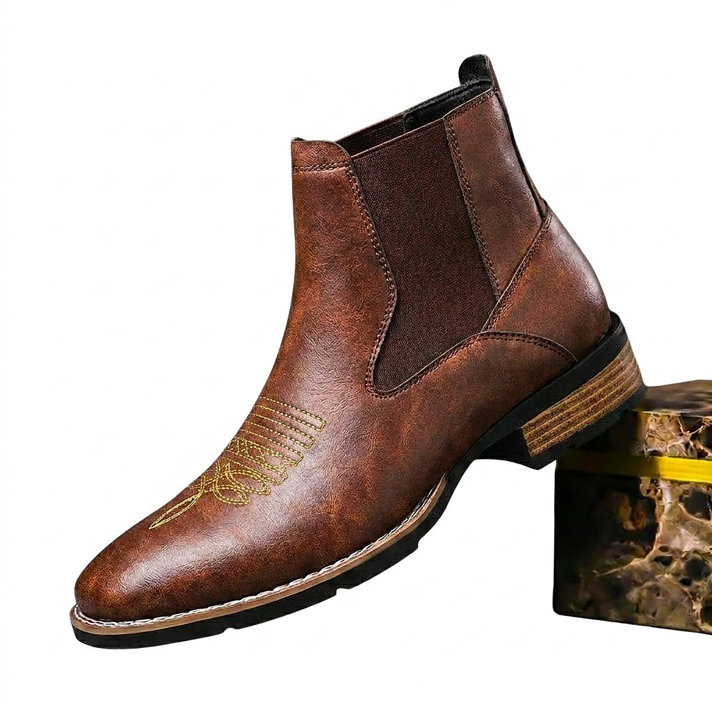 Herren-Chelsea-Boots mit bestickter Zehenpartie-Footwear for men-Alpenkind