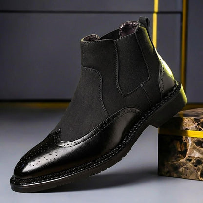 Herren-Chelsea-Boots mit Brogue-Details-Footwear for men-Alpenkind