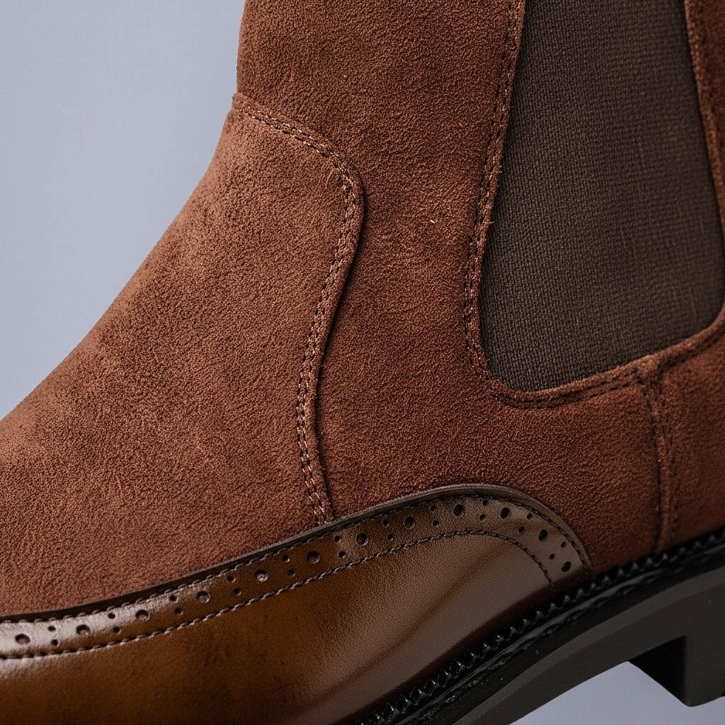 Herren-Chelsea-Boots mit Brogue-Details-Footwear for men-Alpenkind