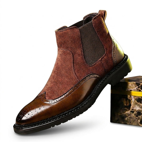 Herren-Chelsea-Boots mit Brogue-Details-Footwear for men-Alpenkind