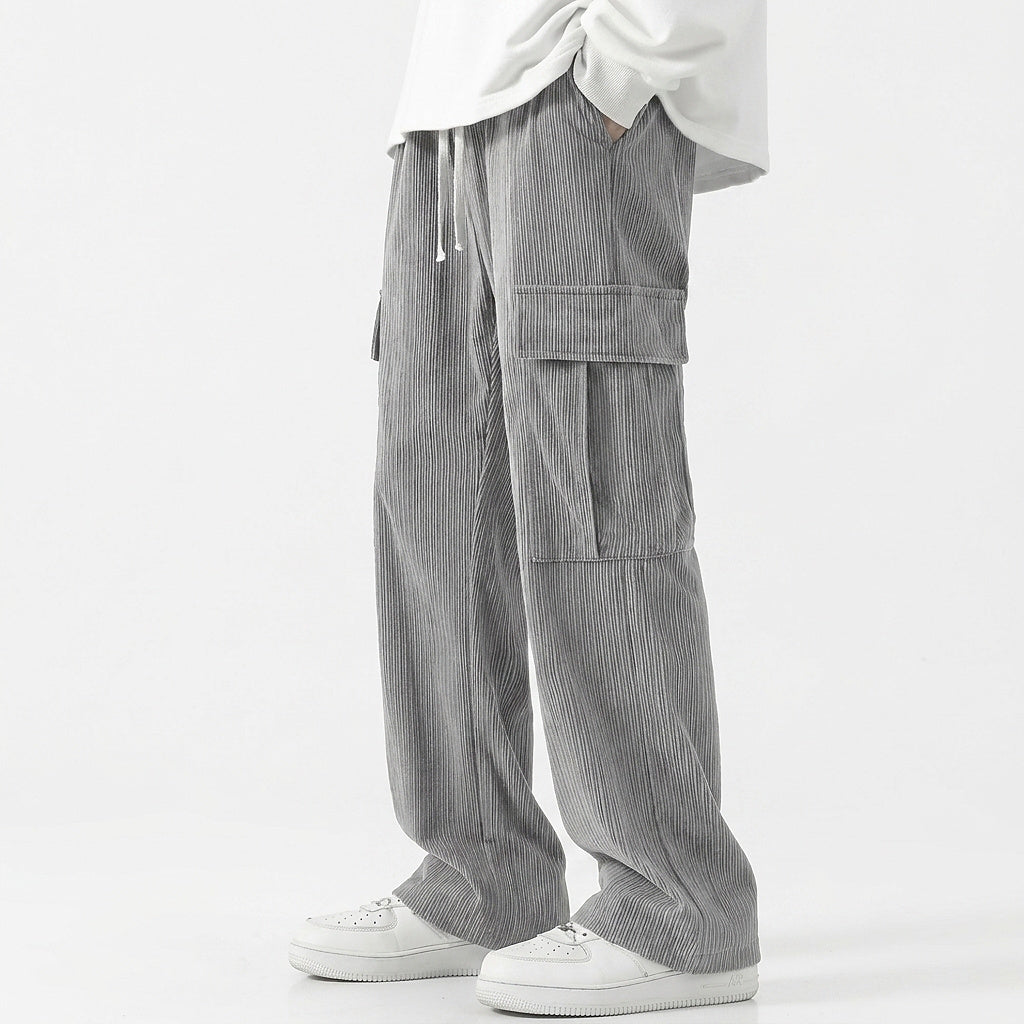 Herren Cord-Cargohose mit weitem Bein-Pants for Men-Alpenkind