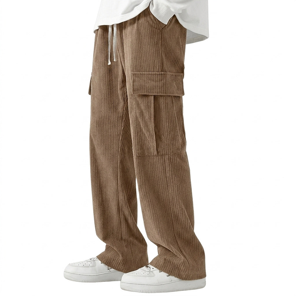 Herren Cord-Cargohose mit weitem Bein-Pants for Men-Alpenkind