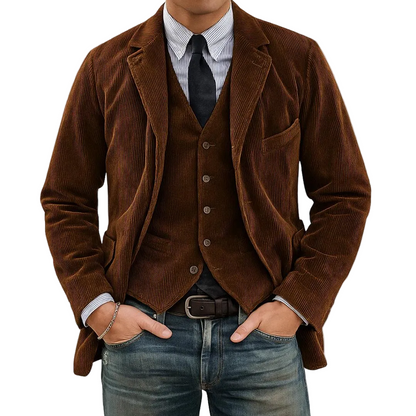 Herren Cordblazer- und Westen-Set-Men Sets-Alpenkind