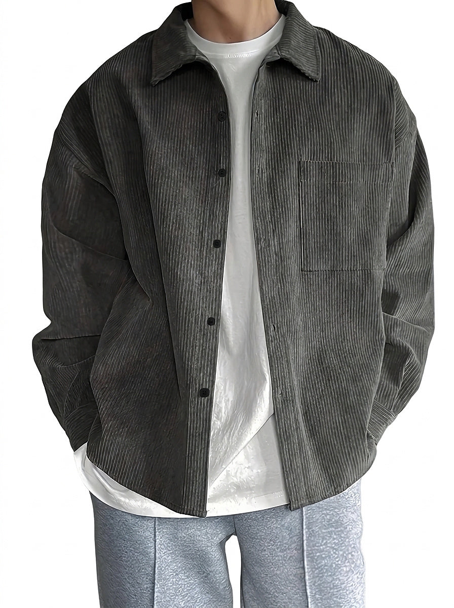 Herren-Cordhemd mit Knopfleiste-Shirts for men-Alpenkind