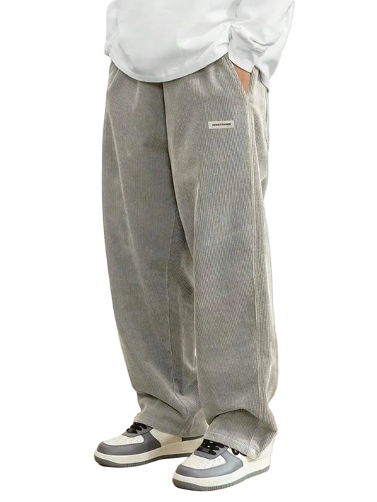 Herren Cordhose mit Elastischem Bund und Geradem Bein-Men Pants-Alpenkind
