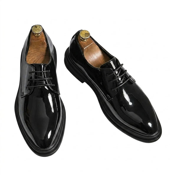 Herren-Derby-Schuhe mit glänzender Oberfläche und dicker Sohle-Dress shoes for men-Alpenkind