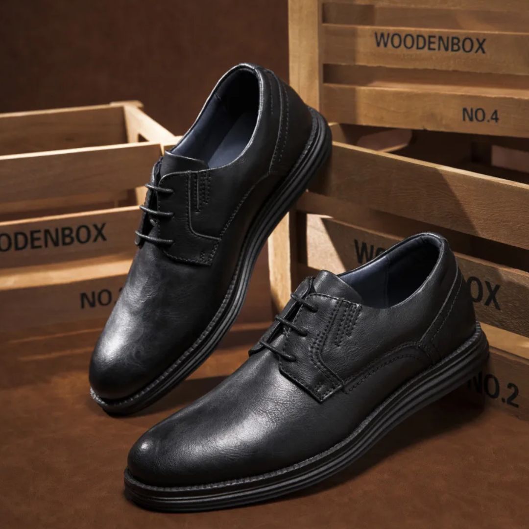 Herren Derby-Sneaker mit Schnürung und Kontrastsohle-Footwear for men-Alpenkind