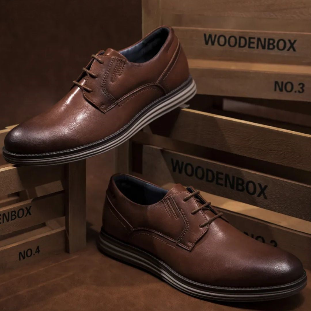 Herren Derby-Sneaker mit Schnürung und Kontrastsohle-Footwear for men-Alpenkind