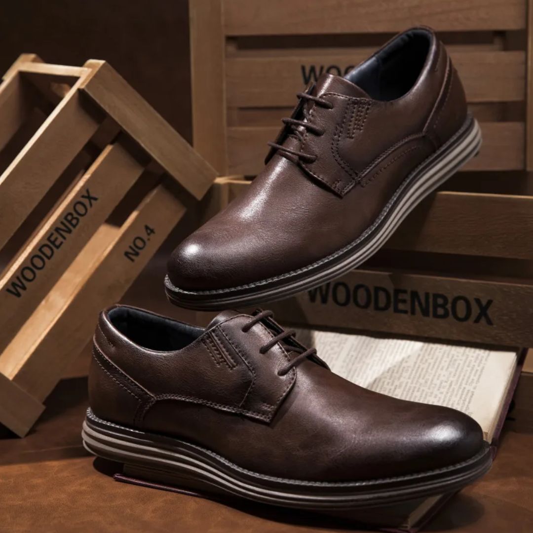 Herren-Derbyschuhe zum Schnüren mit Kontrastsohle-Footwear for men-Alpenkind