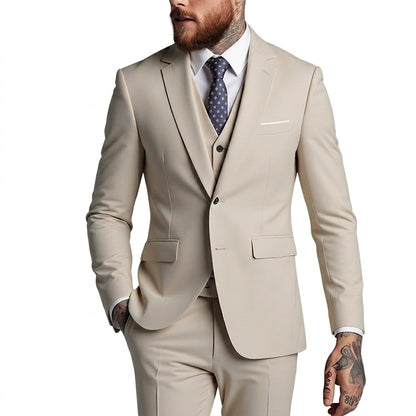 Herren-Dreiteiler mit Reverskragen und Pattentaschen-Sets for Men-Alpenkind