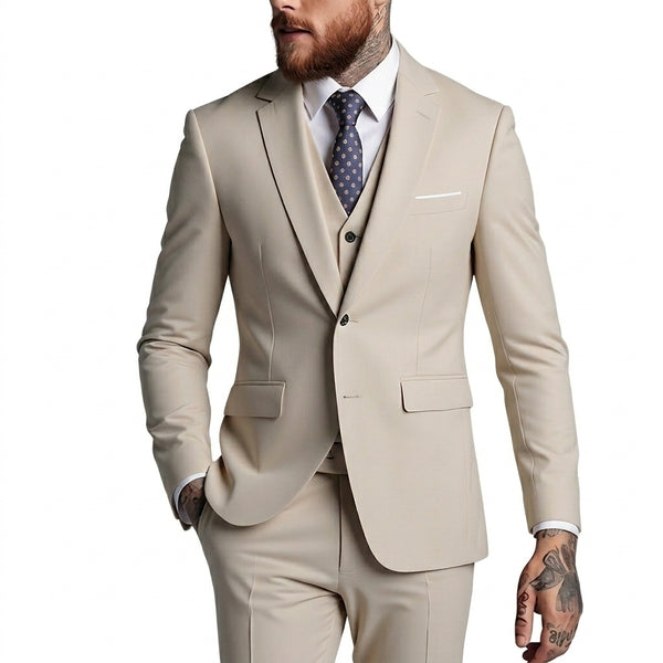 Herren-Dreiteiler mit Reverskragen und Pattentaschen-Sets for Men-Alpenkind