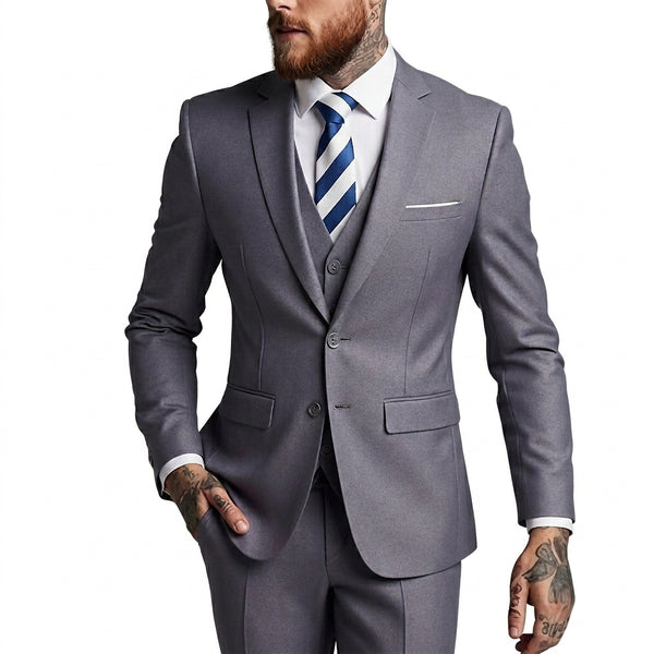 Herren-Dreiteiler mit Reverskragen und Pattentaschen-Sets for Men-Alpenkind