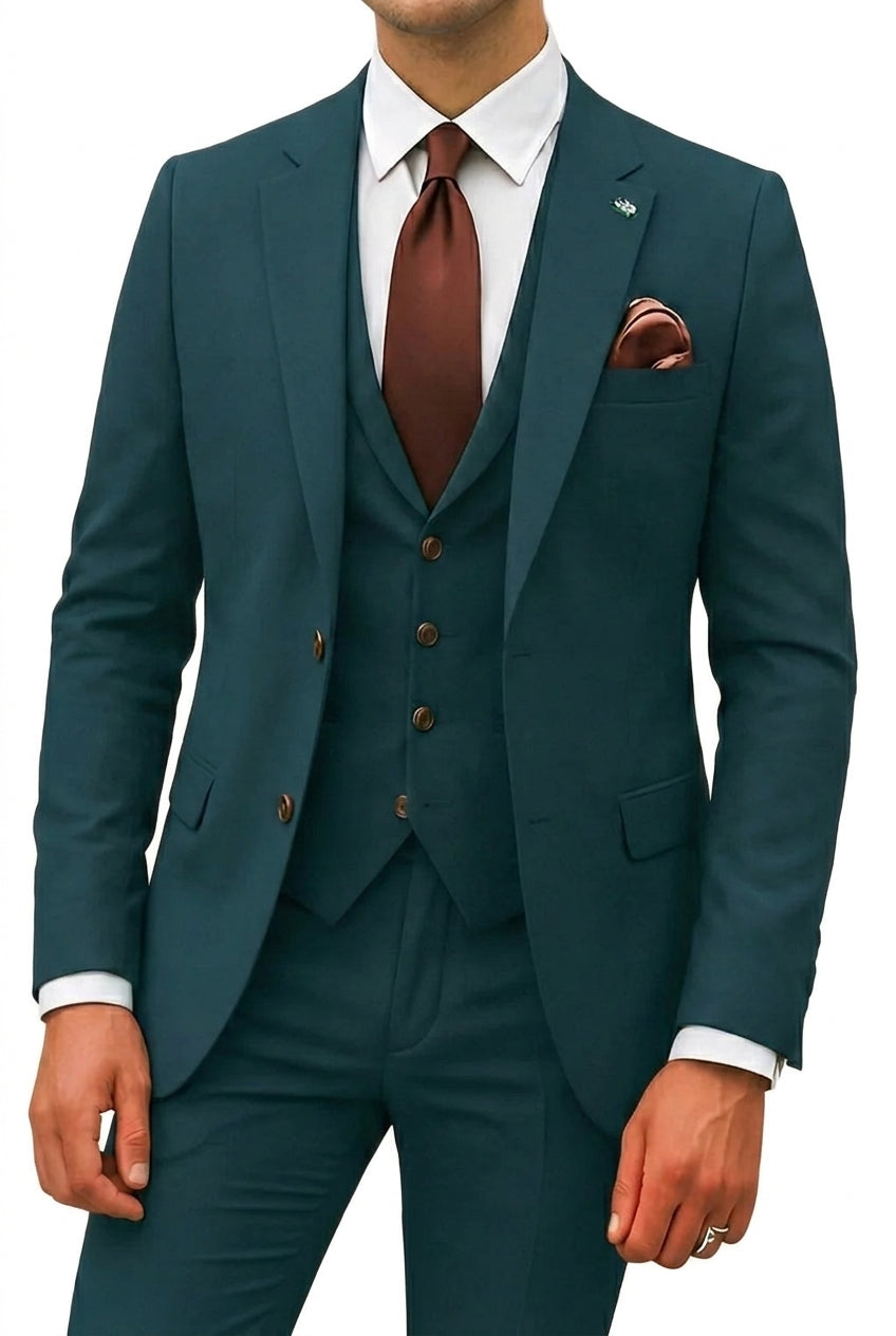 Herren Dreiteiler mit Sakko, Weste und Hose-Sets for Men-Alpenkind