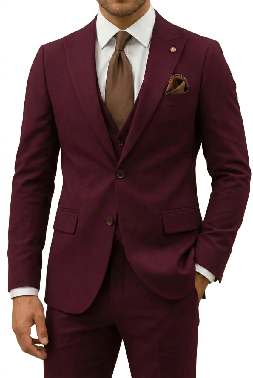 Herren Dreiteiler mit Sakko, Weste und Hose-Sets for Men-Alpenkind