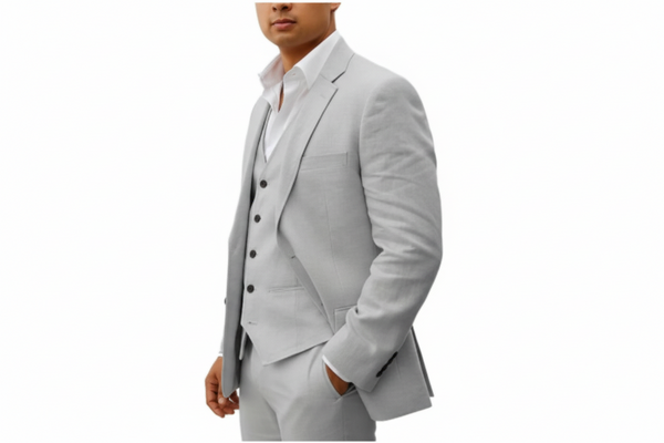 Herren Dreiteiliger Anzug mit Einreihigem Sakko und Knopfweste-Shirts for men-Alpenkind