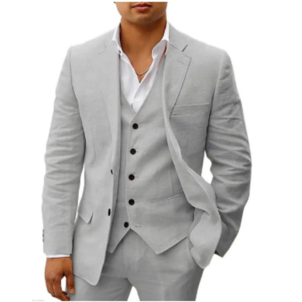 Herren Dreiteiliger Anzug mit Einreihigem Sakko und Knopfweste-Shirts for men-Alpenkind