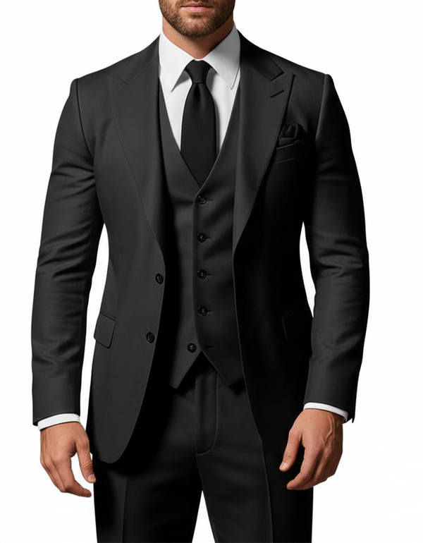 Herren Dreiteiliger Anzug mit Reverssakko, Knopfweste und Hose-Shirts for men-Alpenkind