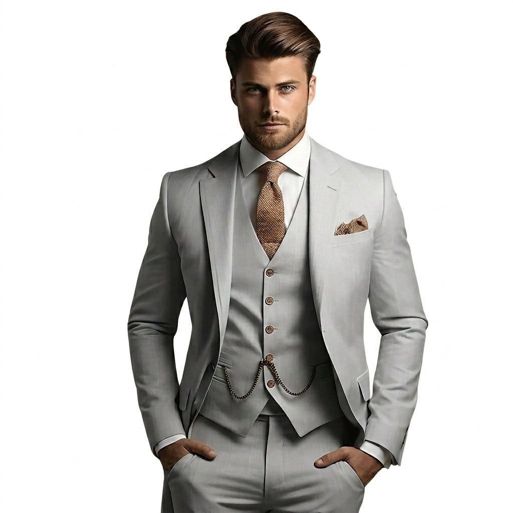 Herren-Dreiteiliger Anzug mit Sakko, Weste und Hose-Sets for Men-Alpenkind