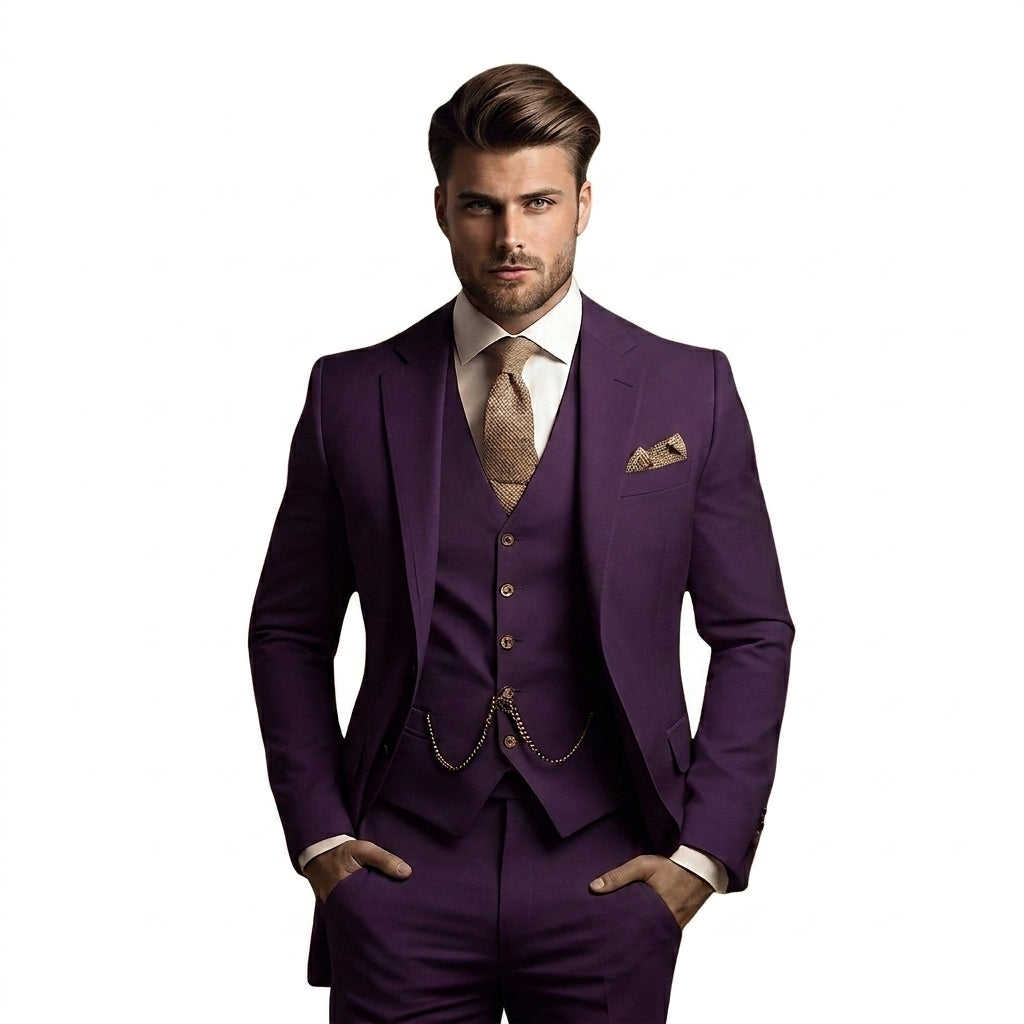 Herren-Dreiteiliger Anzug mit Sakko, Weste und Hose-Sets for Men-Alpenkind