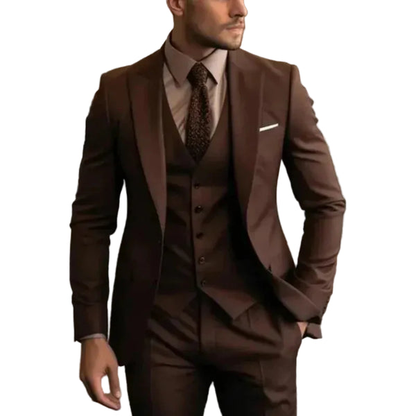 Herren Dreiteiliger Anzug Set mit Sakko, Weste und Hose-Shirts for men-Alpenkind