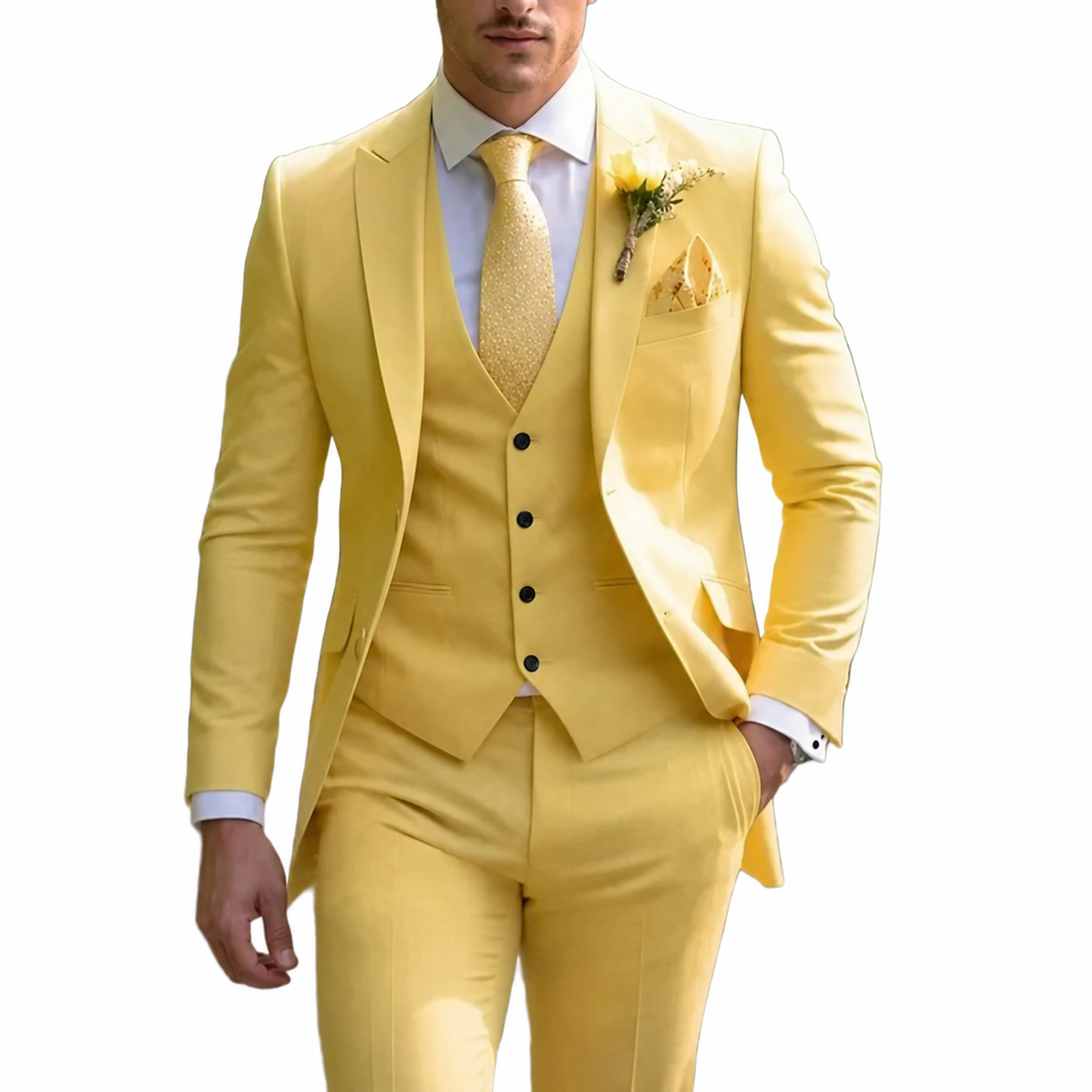 Herren Dreiteiliger Anzug Set mit Sakko, Weste und Hose-Shirts for men-Alpenkind