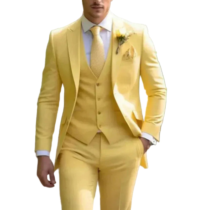 Herren Dreiteiliger Anzug Set mit Sakko, Weste und Hose-Men Sets-Alpenkind