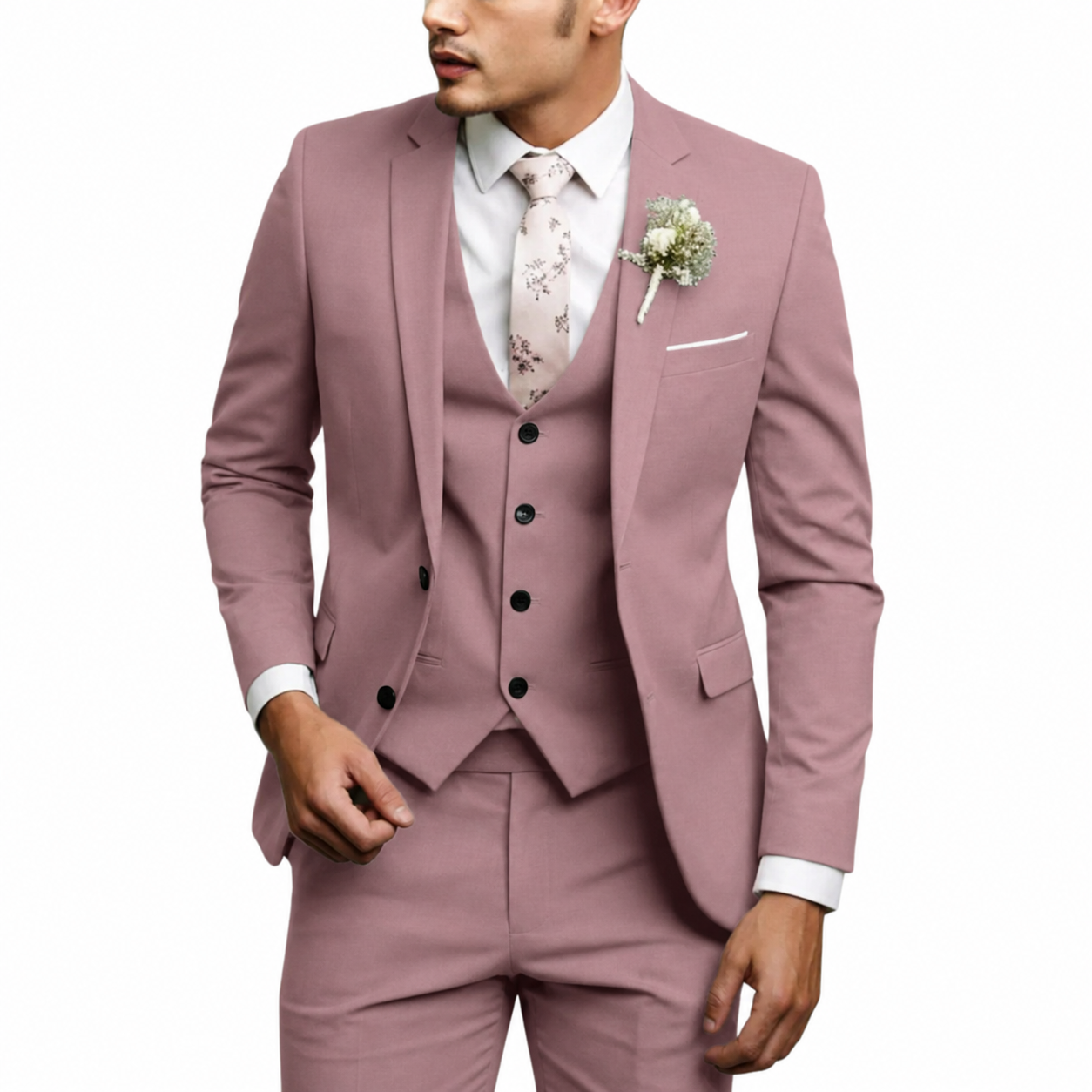 Herren Dreiteiliger Anzug Set mit Sakko, Weste und Hose-Shirts for men-Alpenkind