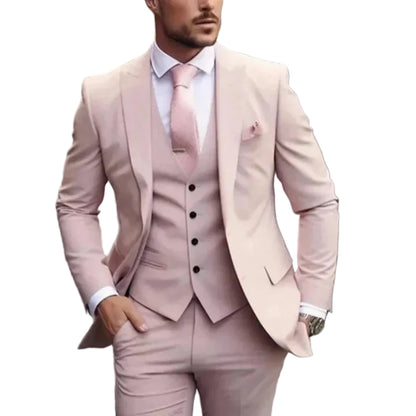 Herren Dreiteiliger Anzug Set mit Sakko, Weste und Hose-Men Sets-Alpenkind