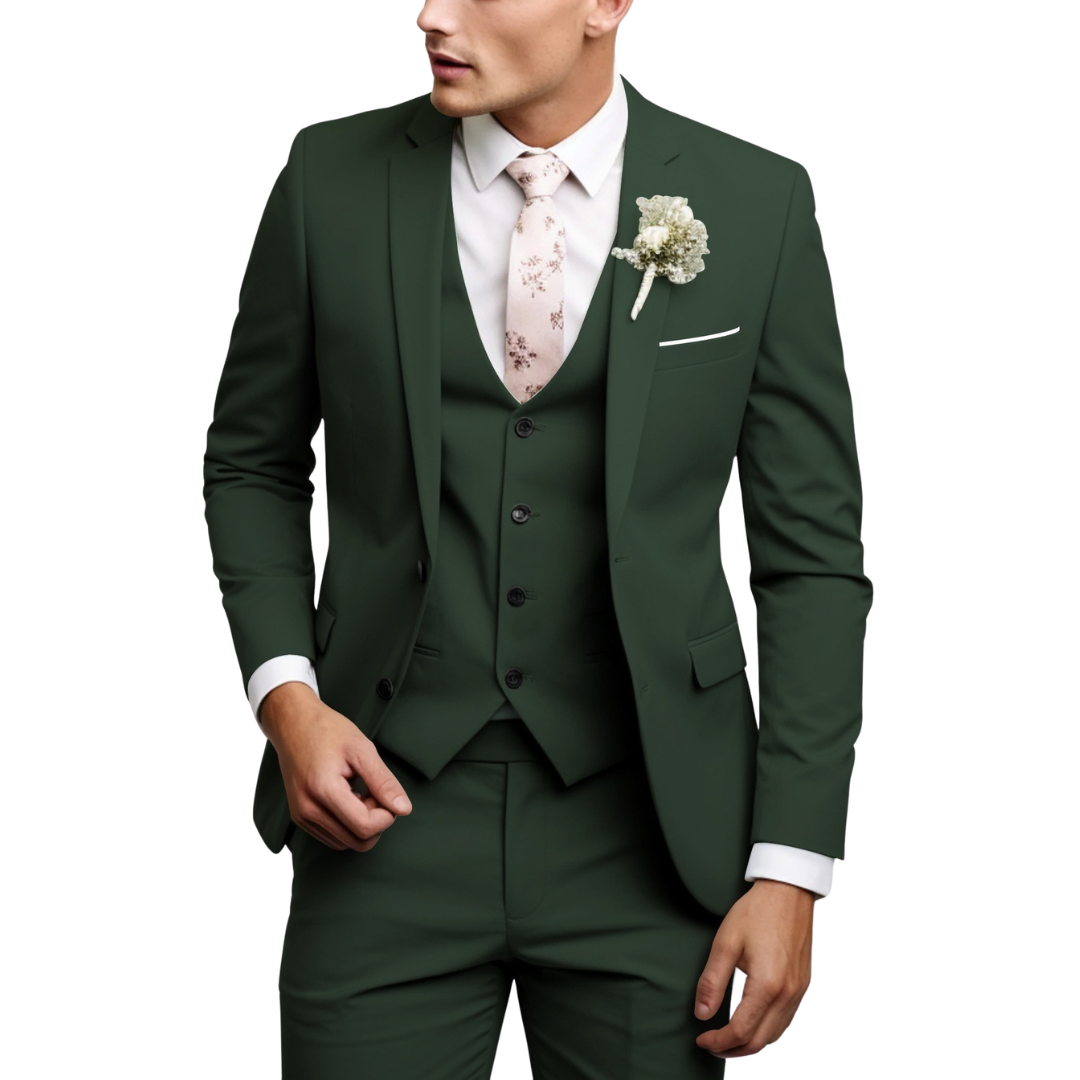 Herren Dreiteiliger Anzug Set mit Sakko, Weste und Hose-Men Sets-Alpenkind