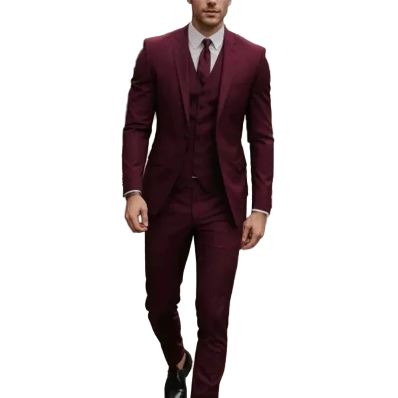 Herren Dreiteiliger Anzug Set mit Sakko, Weste und Hose-Men Sets-Alpenkind