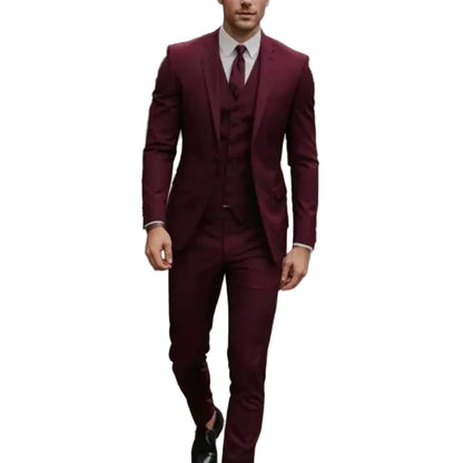 Herren Dreiteiliger Anzug Set mit Sakko, Weste und Hose-Men Sets-Alpenkind