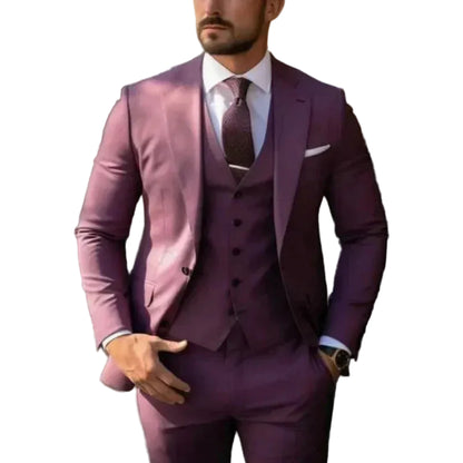 Herren Dreiteiliger Anzug Set mit Sakko, Weste und Hose-Men Sets-Alpenkind