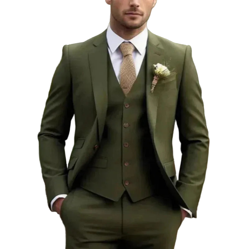 Herren Dreiteiliger Anzug Set mit Sakko, Weste und Hose-Men Sets-Alpenkind